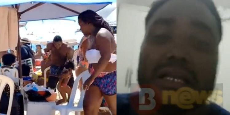 Vídeo: homem que espancou as duas filhas na praia se pronuncia, foge e chora