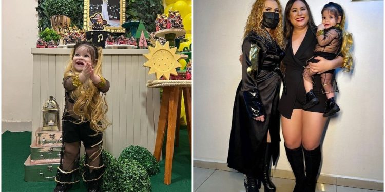 Mãe faz festa de 1 ano da filha com o tema ‘Calypso’ e família conhece a cantora