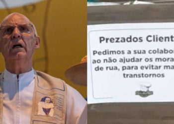 Padaria pede para clientes não ajudar moradores de rua e padre questiona atitude