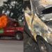 Carro pega fogo e motorista escapa da morte em Manaus