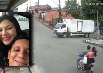 Vídeo: Caminhão atropela e mata casal na zona Leste de Manaus, depois foge sem prestar socorro