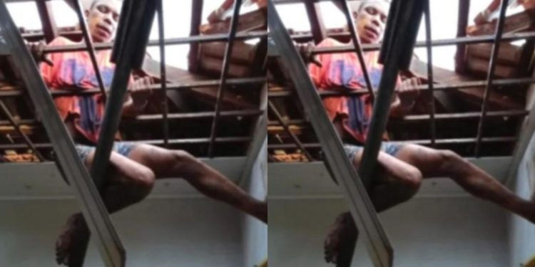 Assaltante tenta entrar por telhado de lanchonete e fica preso na grade