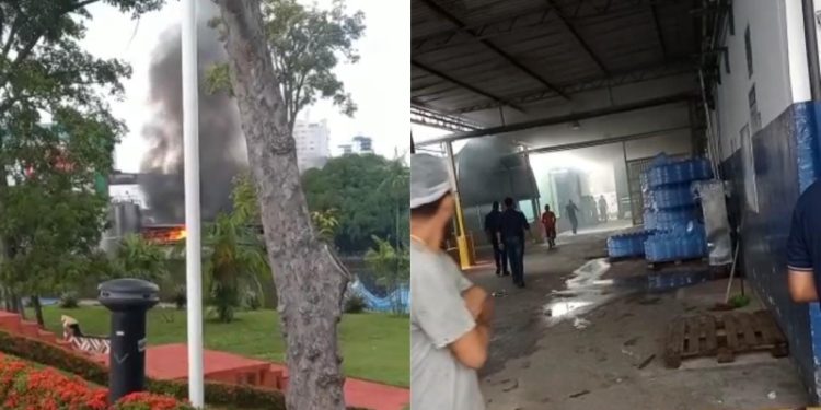 Vídeo mostra fábrica de refrigerantes de Manaus pegando fogo; veja
