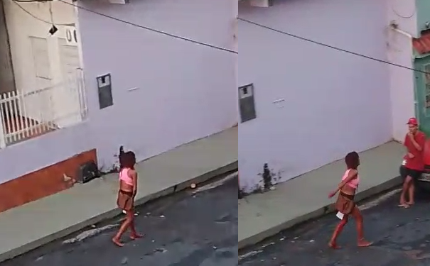 Vídeo: Mulher sai gemendo de dor ao levar tiro na perna na Redenção; marido também foi baleado