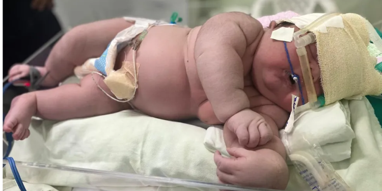 Bebê gigante nasce com mais de 7 kg em Parintins e família faz campanha para ganhar enxoval novo