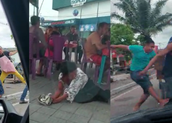 Vídeo: Pessoas em situação de rua são expulsas de barraca de café em Manaus na base da bicuda