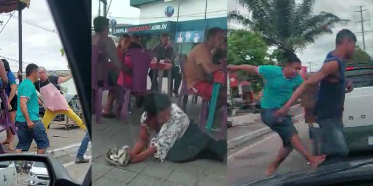 Vídeo: Pessoas em situação de rua são expulsas de barraca de café em Manaus na base da bicuda
