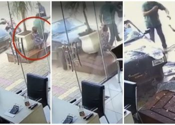 Motorista bêbado invade autoescola e arrasta menina de 5 anos junto com vidraça