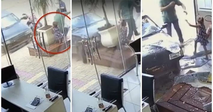 Motorista bêbado invade autoescola e arrasta menina de 5 anos junto com vidraça