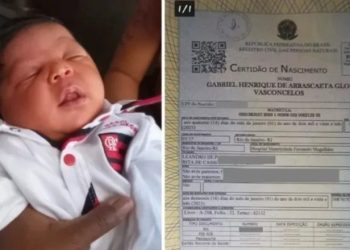 Casal fanático pelo Flamengo registra filho com nomes de Gabigol, Bruno Henrique e Arrascaeta