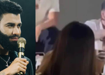 Gusttavo Lima expulsa mulher de show após ser atingido por garrafa d’água; vídeo