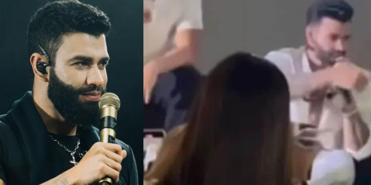 Gusttavo Lima expulsa mulher de show após ser atingido por garrafa d’água; vídeo