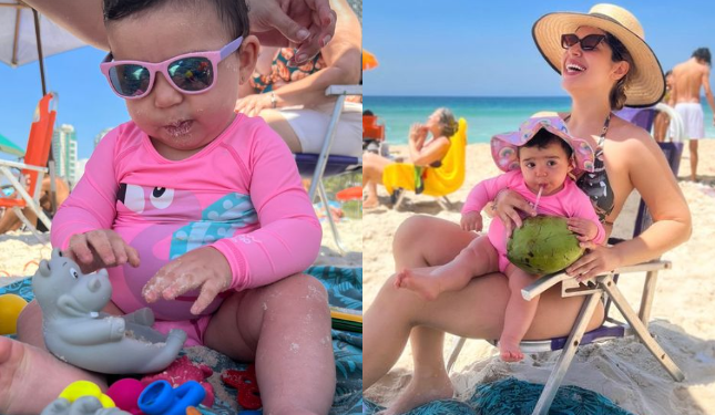 Morando no RJ por conta do BBB, Vivian vai à praia com Malu e encanta: ‘Cariocando’