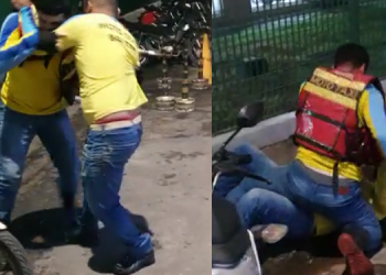 Mototaxistas saem na porrada ao disputarem ponto de passageiros na Zona Leste