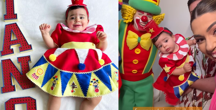 Vivian Amorim festeja aniversário da filha com o tema circo e a presença de Patati Patatá, em Manaus