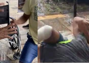 Milagre? Cadeirante se levanta e vai pra porrada com homem após ser desmascarado em Manaus; vídeo