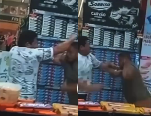 Homens se estranham fazendo as compras no DB e vão para a porrada; vídeo