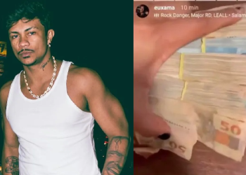 Vídeo: Rapper Xamã se descuida no stories e mostra o ‘bichão’ ao filmar bolo de dinheiro