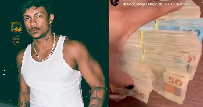 Vídeo: Rapper Xamã se descuida no stories e mostra o ‘bichão’ ao filmar bolo de dinheiro