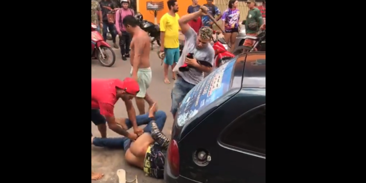 Vídeo: Bandido levam pauladas após tentar assalto no Lírio do Vale