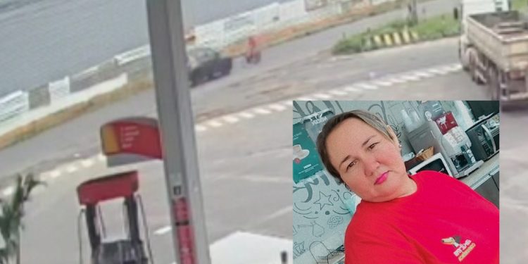 Câmeras registraram exato momento que carro atinge e mata cozinheira