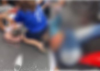 Vídeo: casal geme de dor após grave acidente de moto em avenida de Manaus