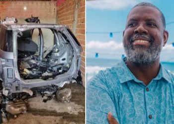 Carro do cantor Péricles é encontrado totalmente desmontado e sem peças; vídeo