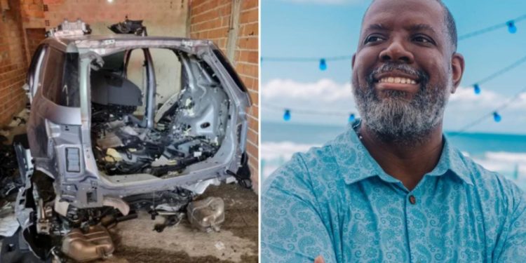 Carro do cantor Péricles é encontrado totalmente desmontado e sem peças; vídeo