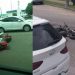 Motocicleta colide com carro em avenida de Manaus e homem fica ferido