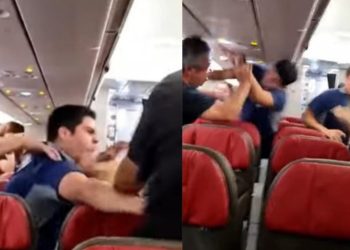 Passageiros de avião trocam chutes, socos e xingamentos; veja vídeo
