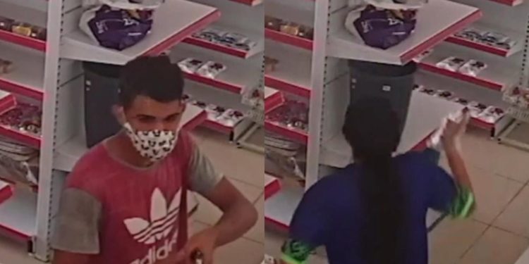 Vídeo: funcionária atira faca em assaltante que foge assustado; ela é baleada
