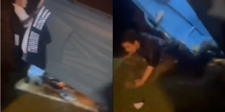 Vídeo: Banheiro químico vira com folião dentro e ele toma ‘banho’ de merd* e xixi