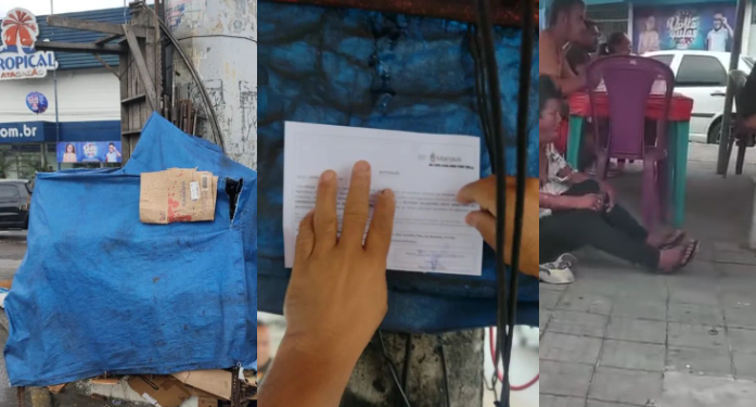 Banca de café de donos que agrediram pessoas em situação de rua é retirada pela Prefeitura de Manaus