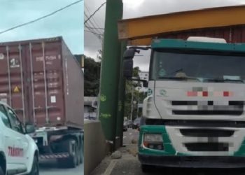 Motorista enfia carreta no Complexo do São Jorge e manauara paga o pato no trânsito