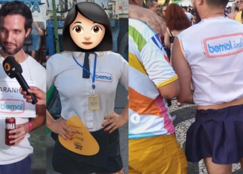 Fantasia de pegador da Bemol e funcionária talarica bombam no Carnaval de Manaus; confira