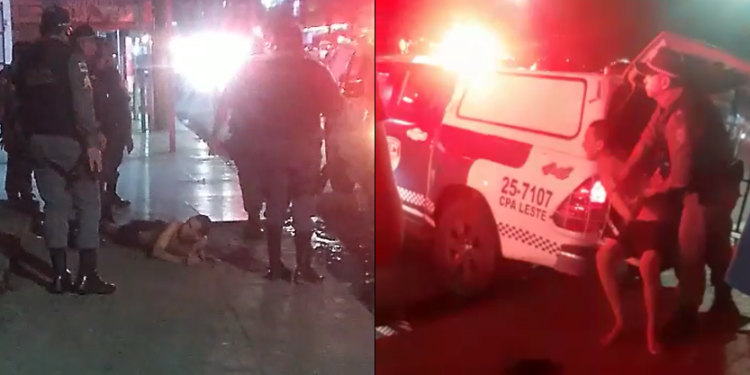 Vídeos: Dupla rouba carro, faz arrastões e um é baleado após perseguição da PM em Manaus