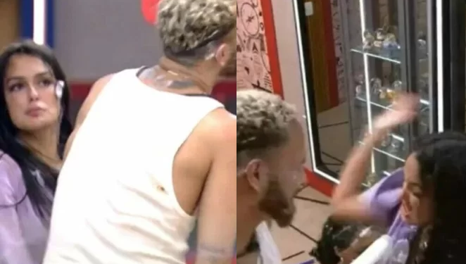 Vídeo: Larissa dá tapa em Fred após festa e internet aponta expulsão; Boninho se manifesta