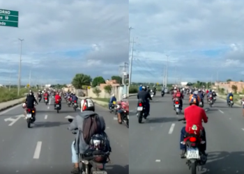 Vídeo: Motociclistas de app ficam ‘pê da vida’ e fecham avenida após serviço ser considerado irregular