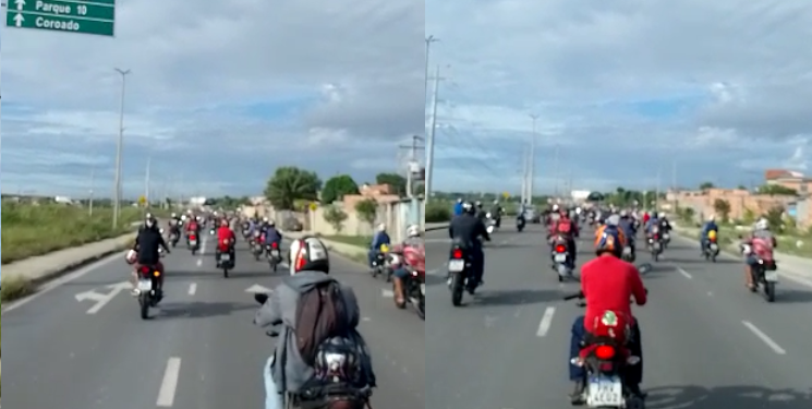 Vídeo: Motociclistas de app ficam ‘pê da vida’ e fecham avenida após serviço ser considerado irregular