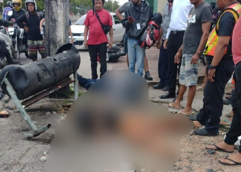 Tragédia: Mulher sobrevive e irmão morre na hora após colisão em poste na Cidade Nova