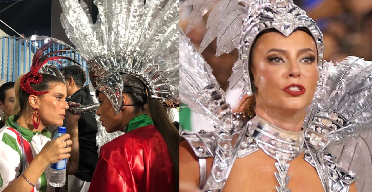 Vídeo: Paolla Oliveira se estressa com fantasia ousada no Carnaval do Rio e grita