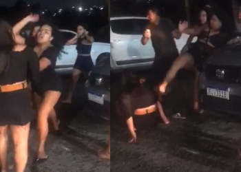 É Carnaval! Porrada considerada é registrada entre mulheres no interior do AM e até ‘cabeça branca’ se mete