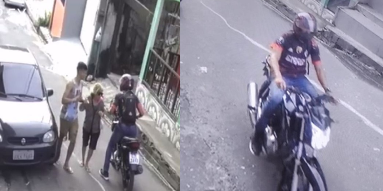 Vídeo: Bandido na Zona Sul toca o terror e rouba até idosa que era levada no braço pelo neto