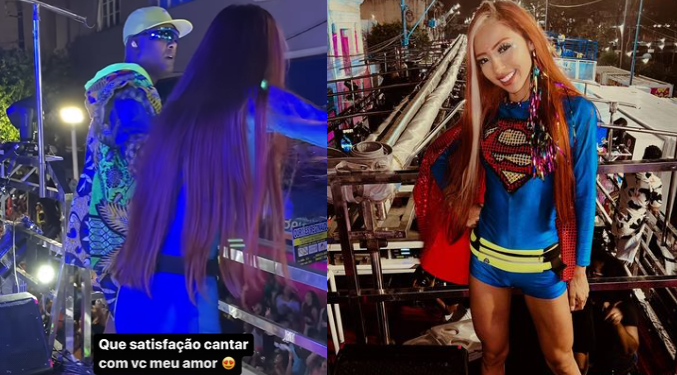 ‘Amei’, diz Adriane Galisteu após Ruivinha de Marte cantar em Salvador com Psirico