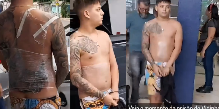 Vídeo mostra momento em que Vittinho Cell é preso durante sessão de tattoo em Manaus; veja