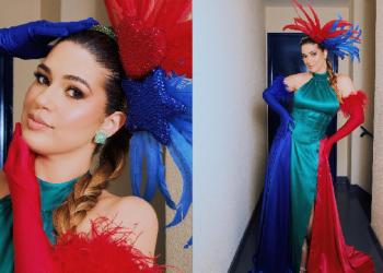 Vivian Amorim usa traje que exalta Parintins durante o Baile da Vogue 2023