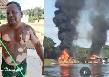 Embarcação explode e três ficam gravemente feridos