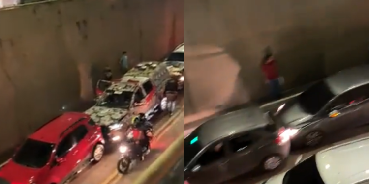 Vídeo: Adolescente de 17 anos bate em VTR da Rocam e engaveta carros
