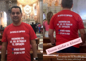 Engenheiro desempregado cria ‘camisa currículo’ para pedir emprego