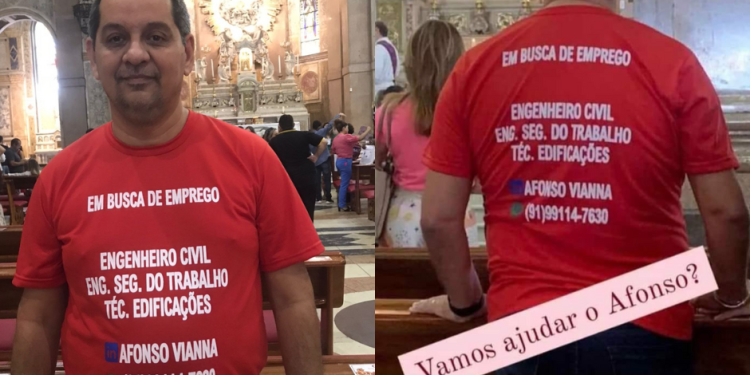 Engenheiro desempregado cria ‘camisa currículo’ para pedir emprego